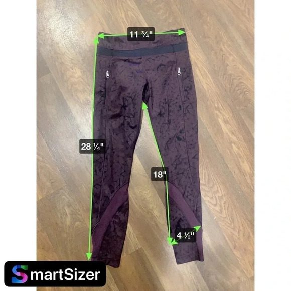 Lululemon Inspire 7/8 Tight II Luxtreme/Mesh Star Crushed Black Cherry size 4 - Picture 9 of 9